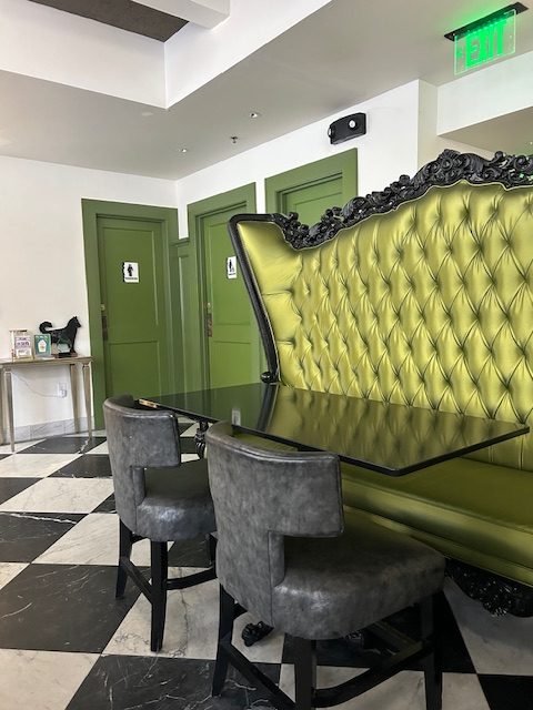 large green throne chair