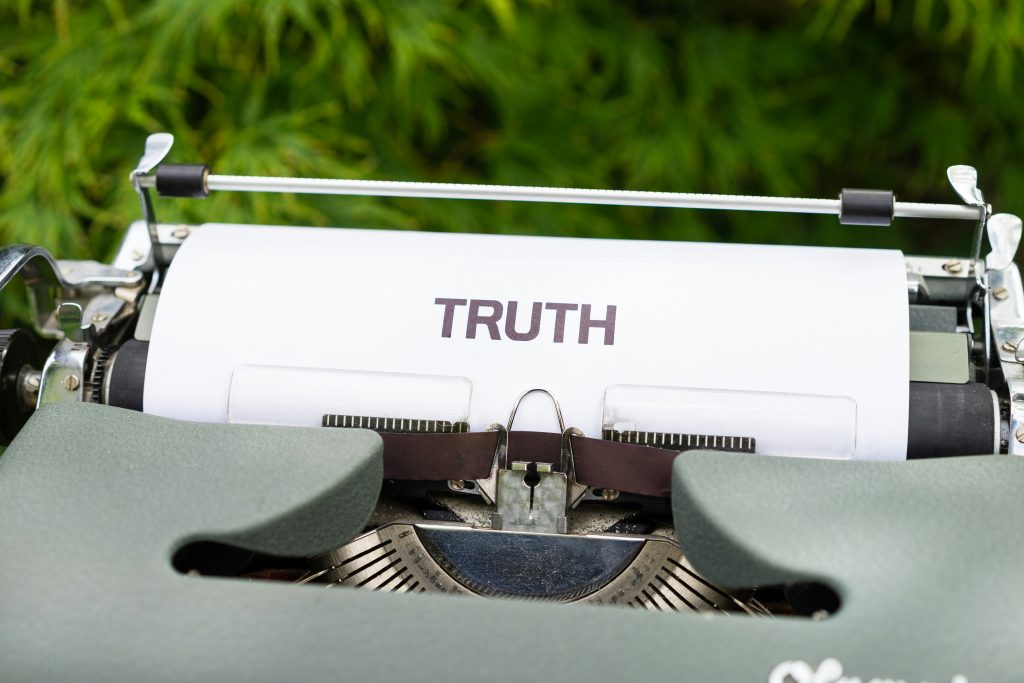 Truth on typewriter