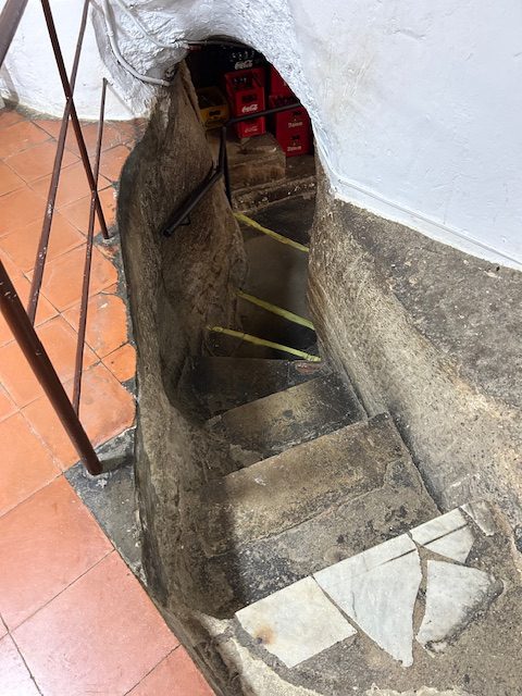 stairwell cut out of rock