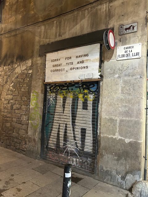 sign in Gothic quarter